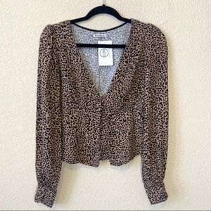 Reformation Animal Print Top